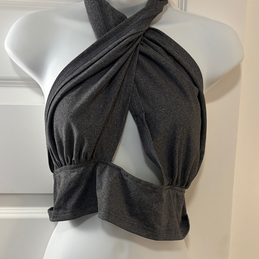 SHEIN Charcoal Gray circle neck top